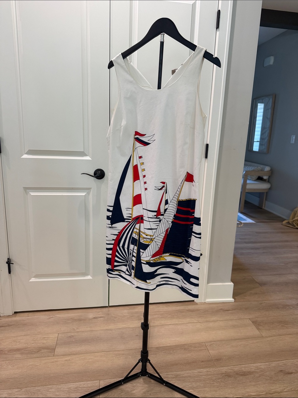 Banana Republic White Nautical Sailboat Print Shift Dtess